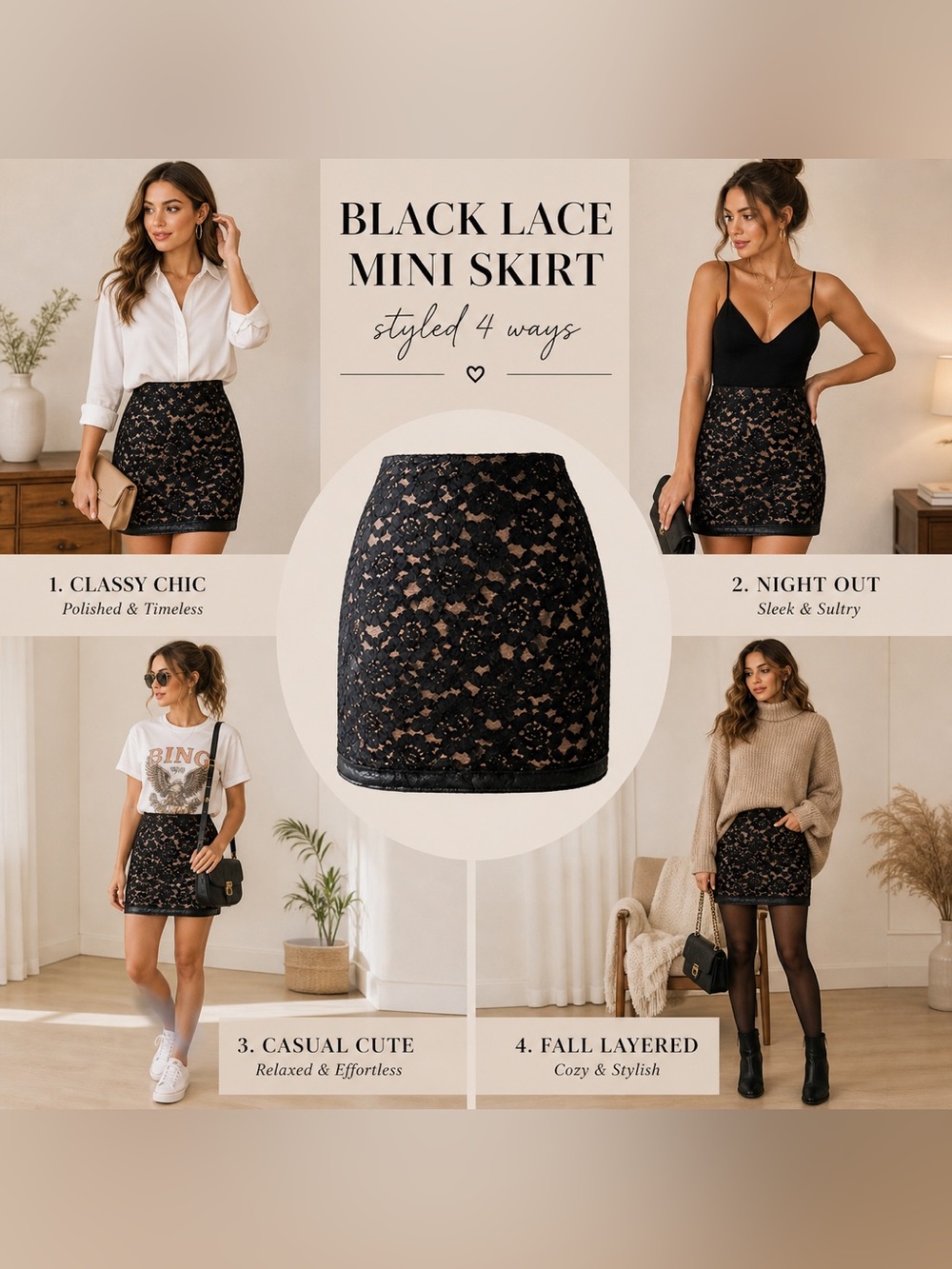 Windsor Black Lace Mini Skirt Size Small Nude Lined Bodycon Zip Back - Picture 2 of 12